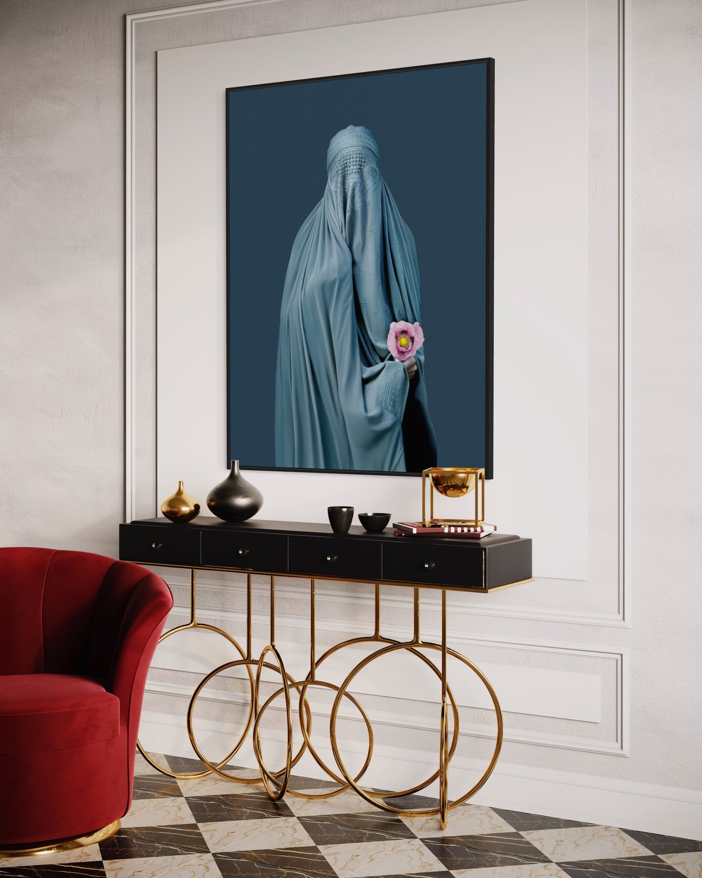 Arab woman with opium flower