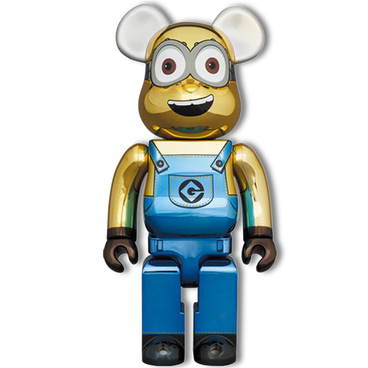 Bearbrick 1000% Minions Dave Chrome Version