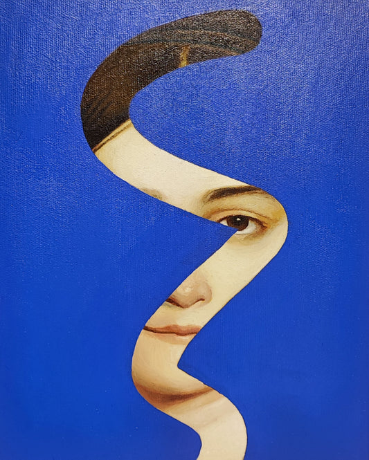 Blue Fake Abstract (Ingres)