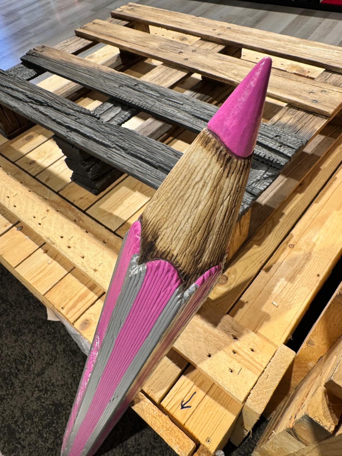 Matita di Carrara rosa con gomma