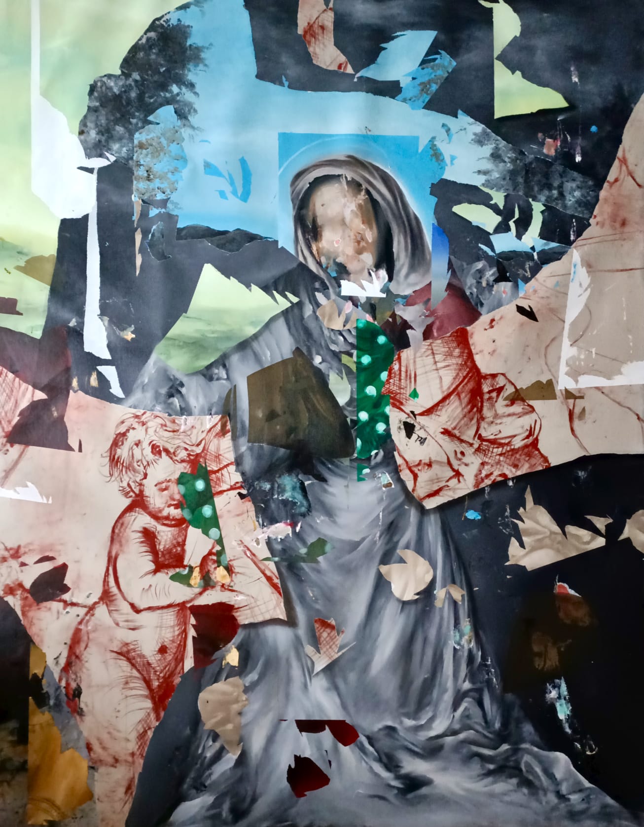 Virgin Statue with child sketch